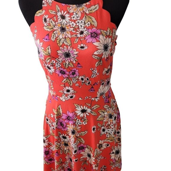 The General Good Orange Floral Scalloped Sun Dress NWOT - Picture 3 of 12